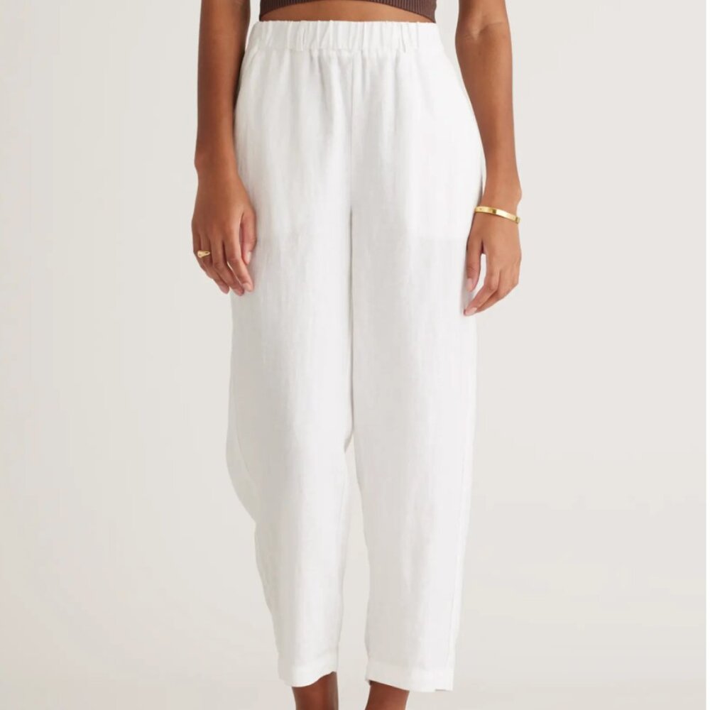 Quince 100% European Linen White Pants | Size L